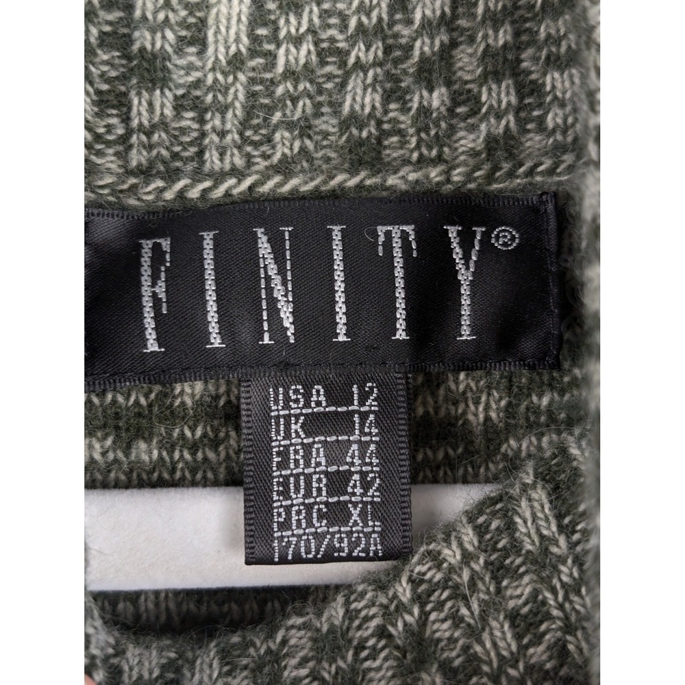 Cashmere Silk Angora Turtleneck Sweater Sz M Olive Cottagecore Minimalist Luxury - Picture 6 of 10